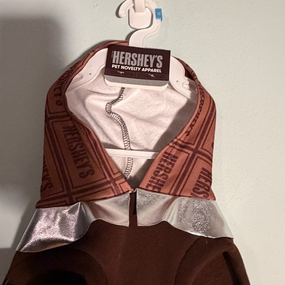 Hershey’s Chocolate Bar Dog Hoodie Costume Brown Silver M | Licensed Pet Apparel - Picture 4 of 8